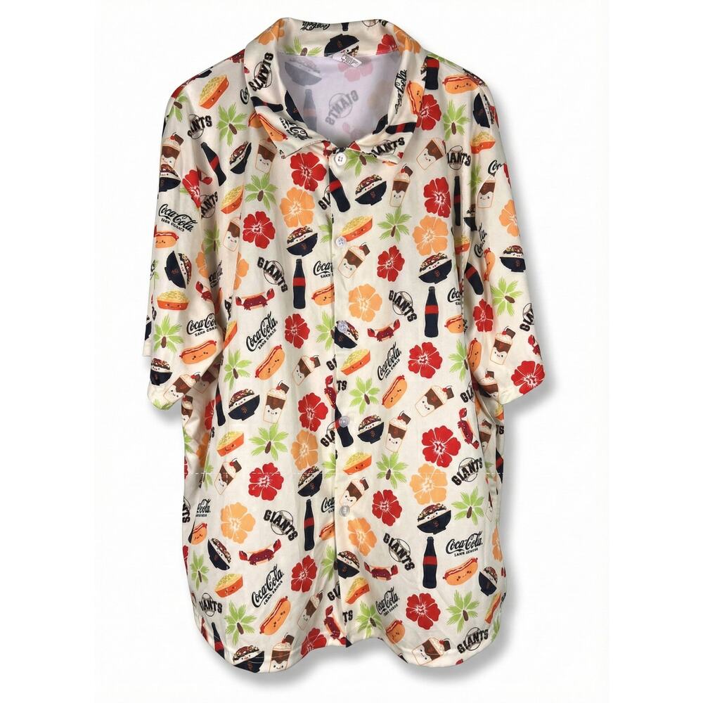 San Francisco Giants Men XL Baseball Stadium MLB Novelty Funky Camp Button Shirt